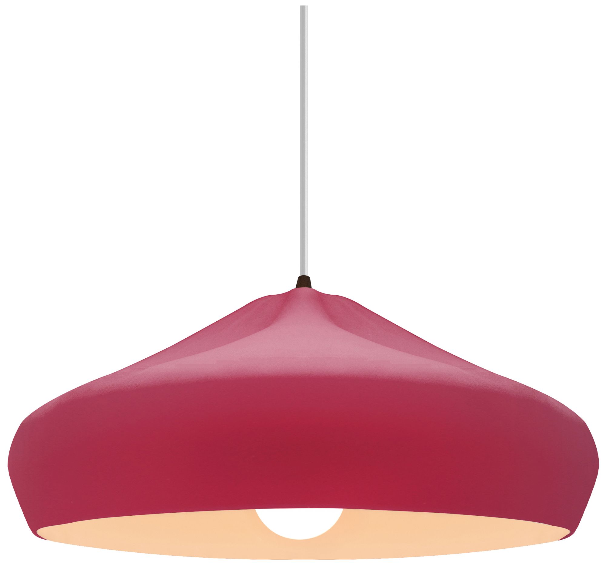 Radiance Crease 15.25"W Cerise, Matte Black LED Pendant - Beige Twist Cord