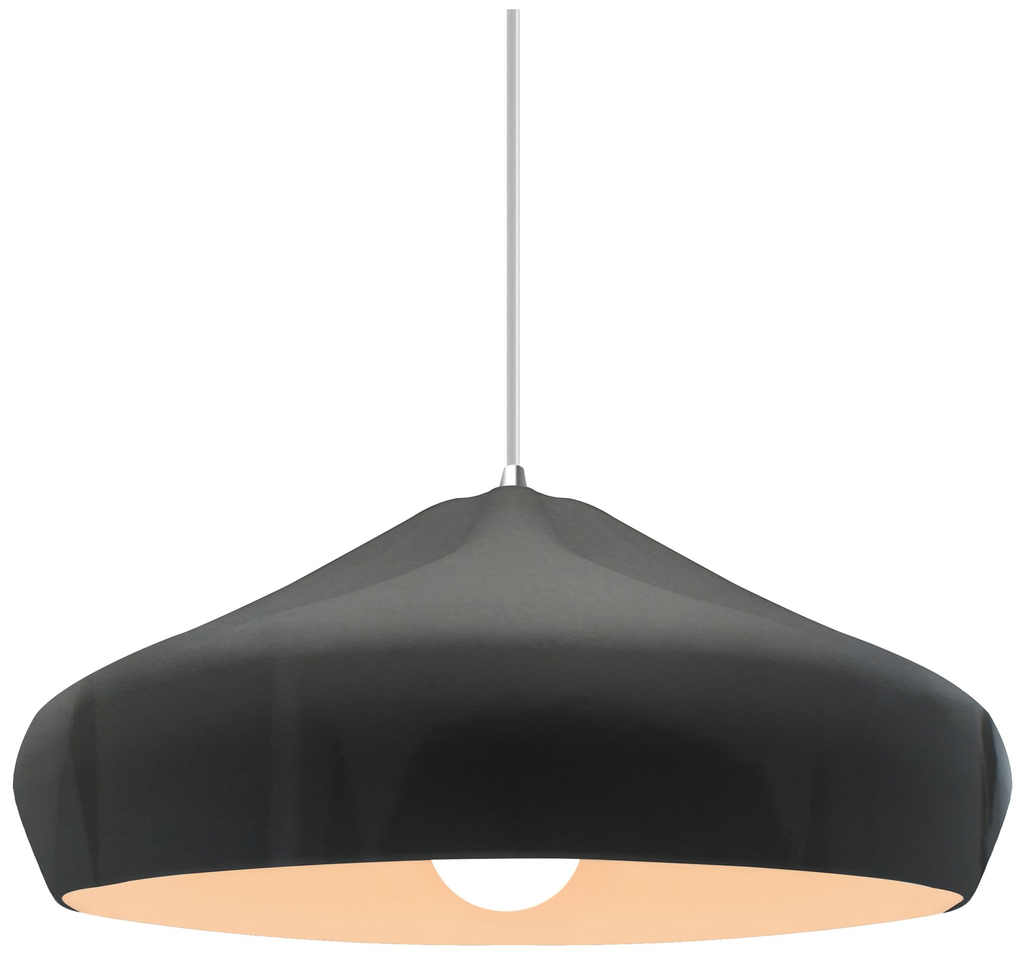 Radiance Crease 15.25"W Gloss Grey, Dark Bronze LED Pendant - Rigid Stem