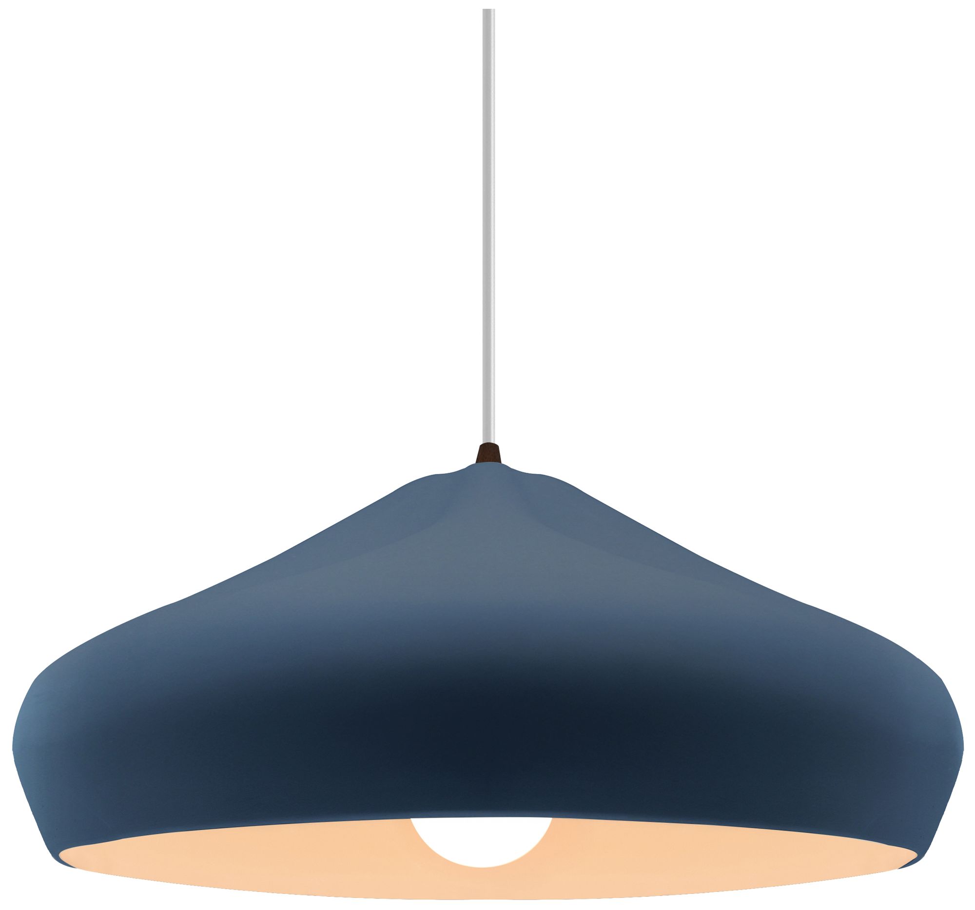 Radiance Crease 15.25"W Midnight, Matte Black LED Pendant-Beige Twist Cord