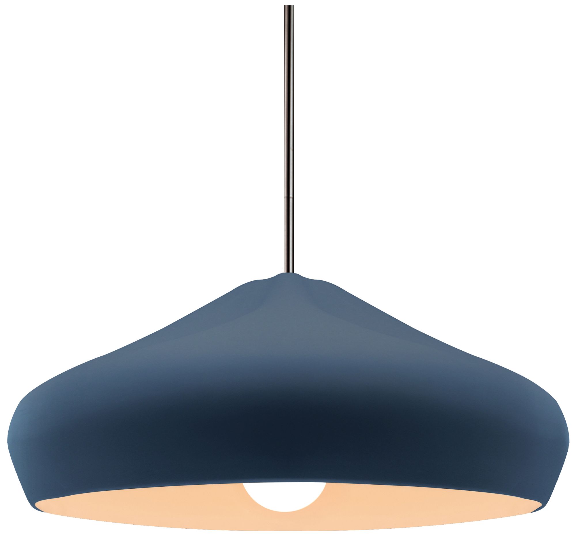 Radiance Crease 15.25"W Midnight Sky, Brushed Nickel Pendant - White Cord