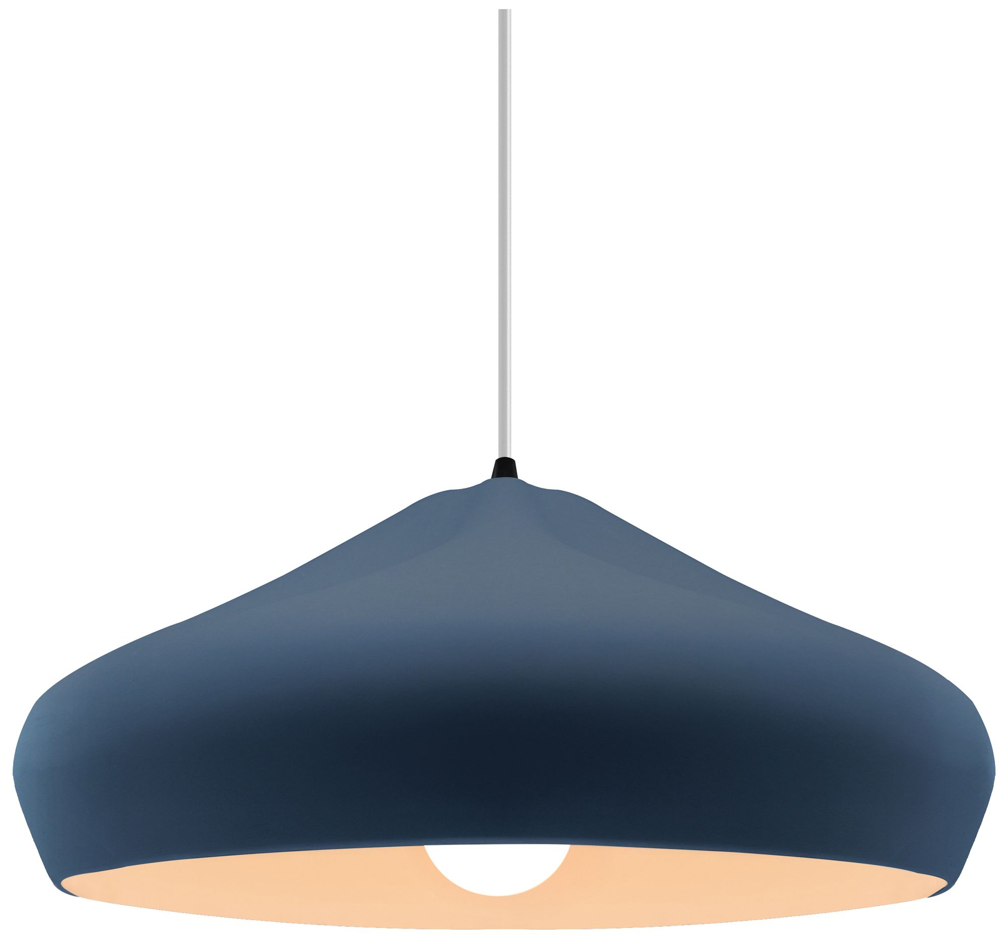 Radiance Crease 15.25"W Midnight Sky, Nickel Pendant - Beige Twist Cord