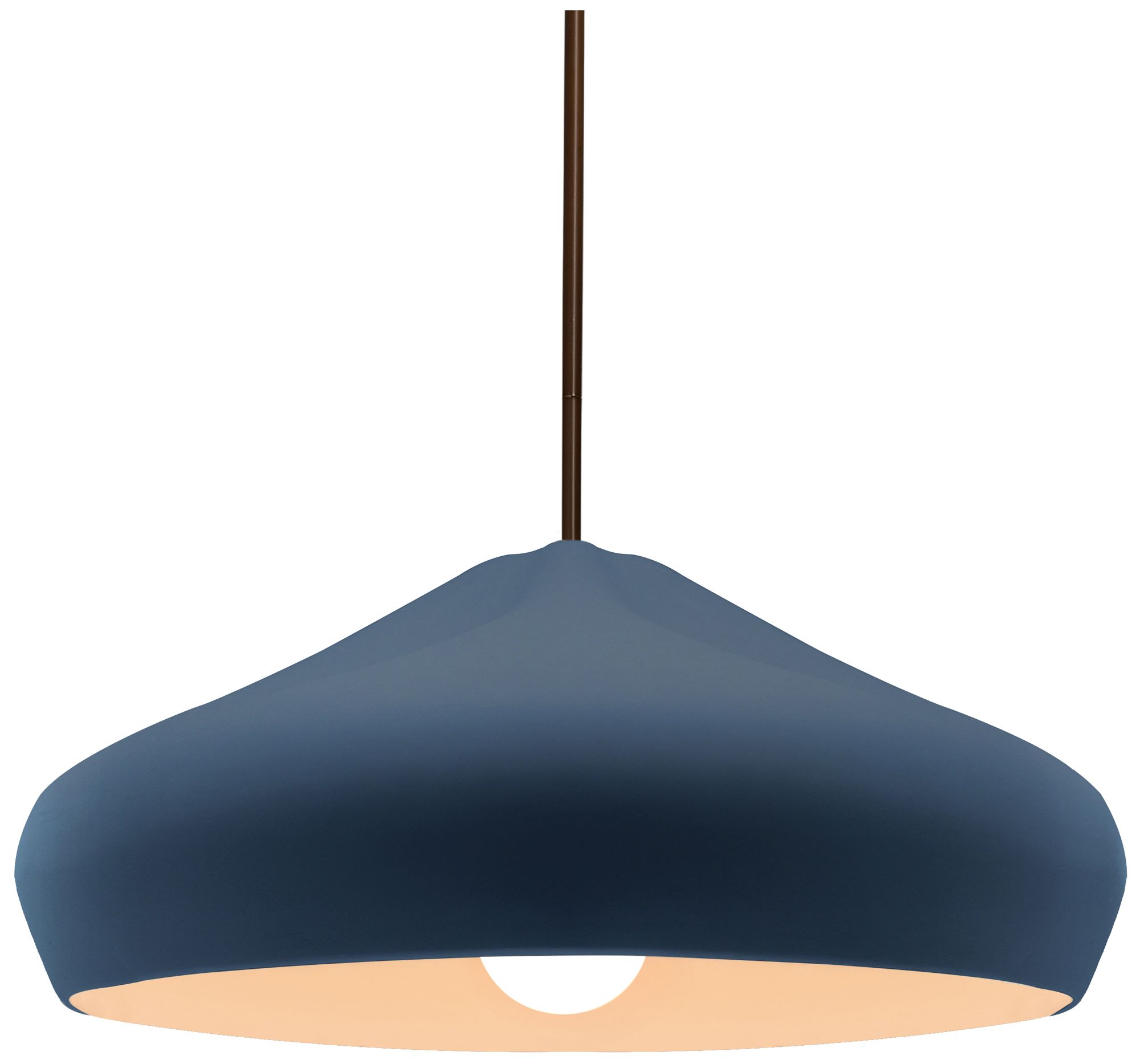 Radiance Crease 15.25"W Midnight Sky/White, Bronze LED Pendant - White Cord