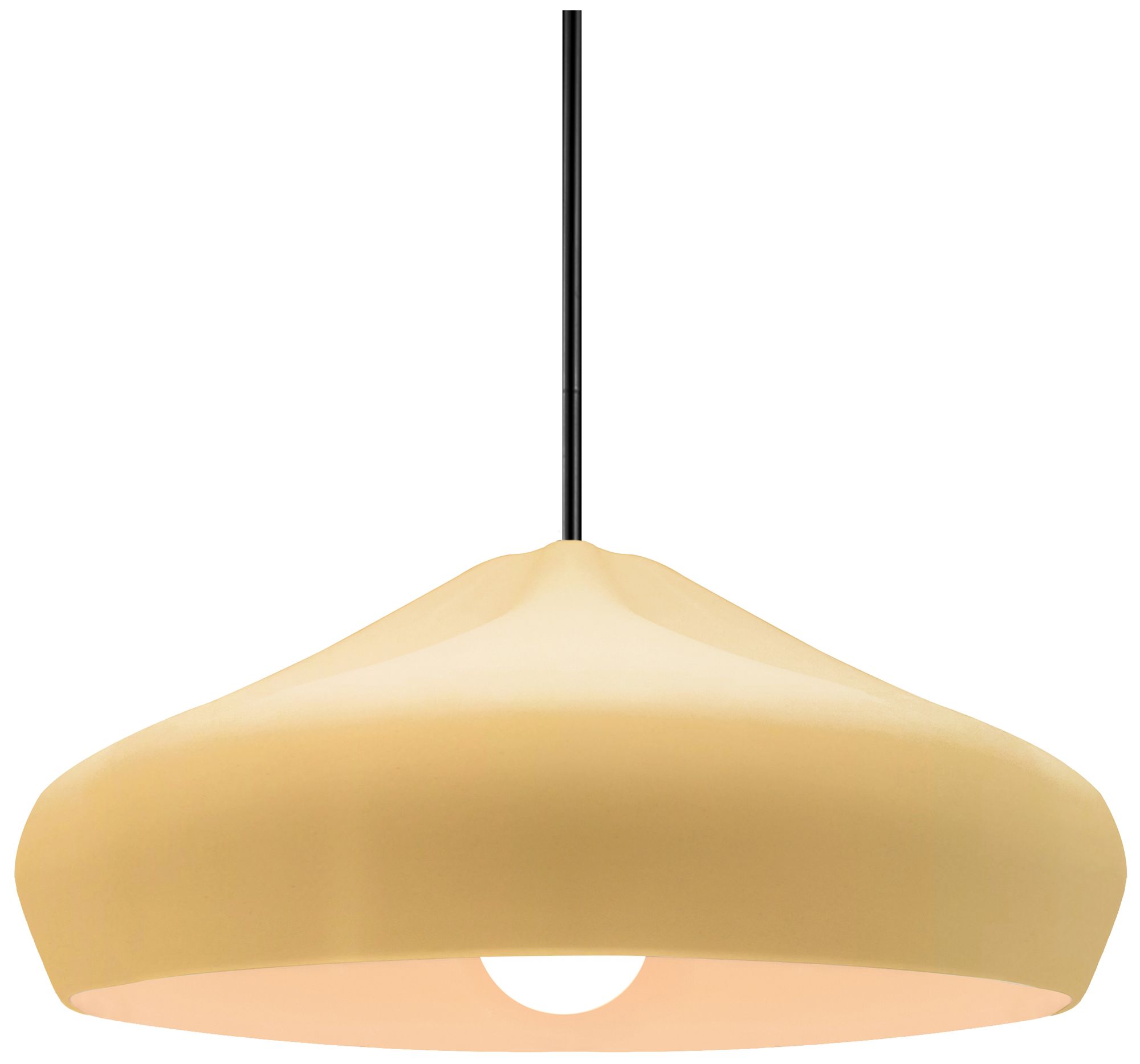 Radiance Crease 15.25"W Muted Yellow, Black LED Pendant White Cord