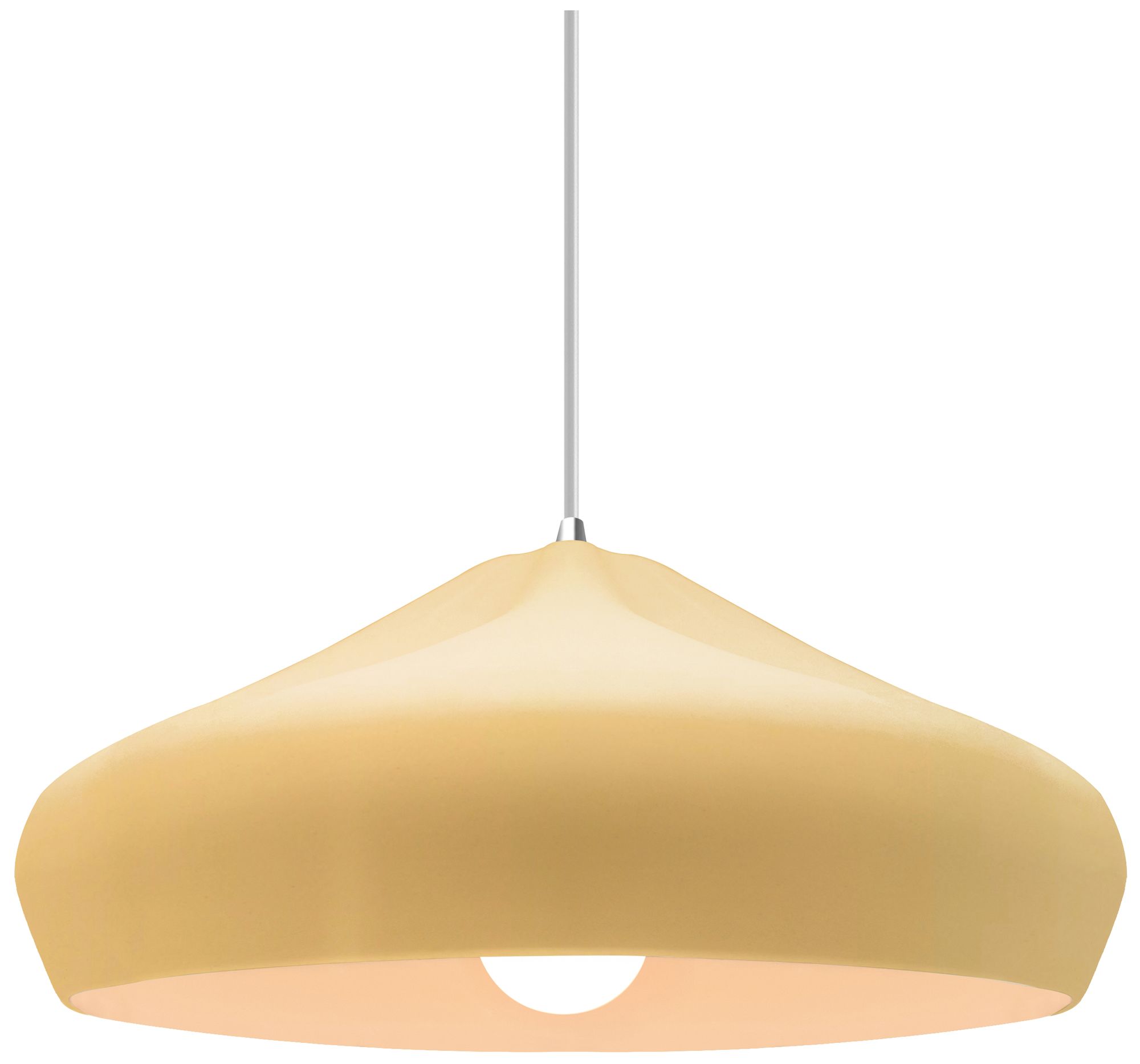 Radiance Crease 15.25"W Muted Yellow, Dark Bronze Pendant - Rigid Stem