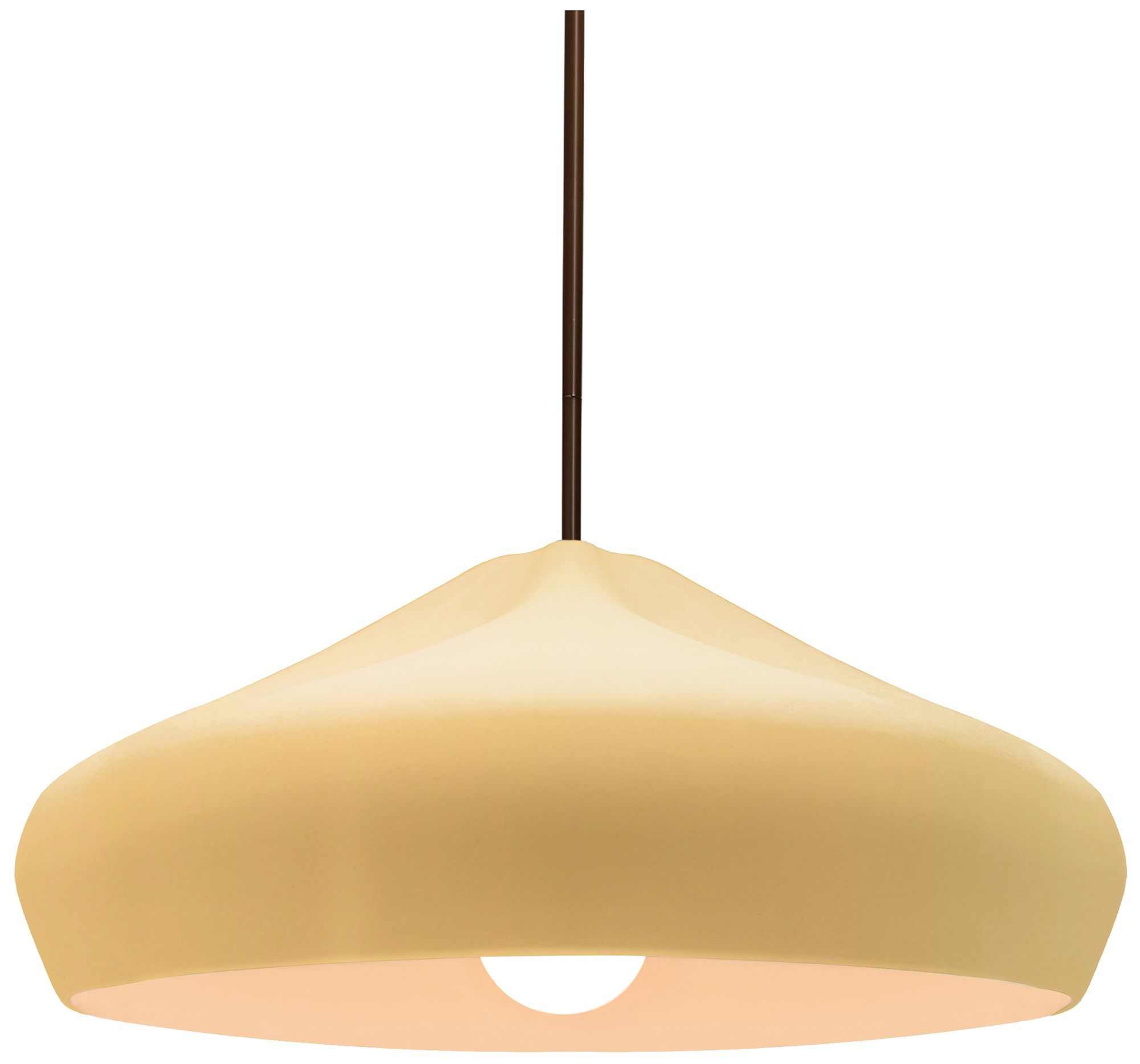 Radiance Crease 15.25"W Muted Yellow, Dark Bronze Pendant - White Cord