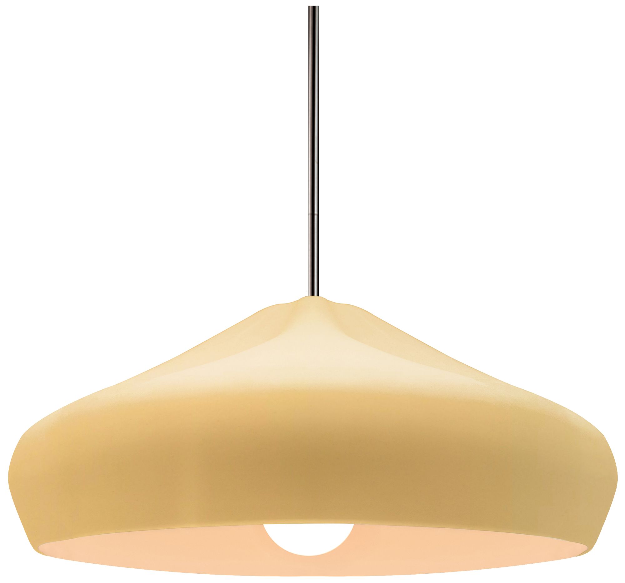 Radiance Crease 15.25"W Muted Yellow, Nickel LED Pendant - White Cord