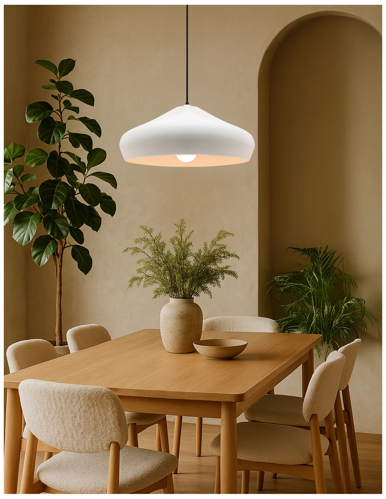 Image 4 Radiance Crease 15.25" Wide Bisque LED Pendant With Black Cord more views
