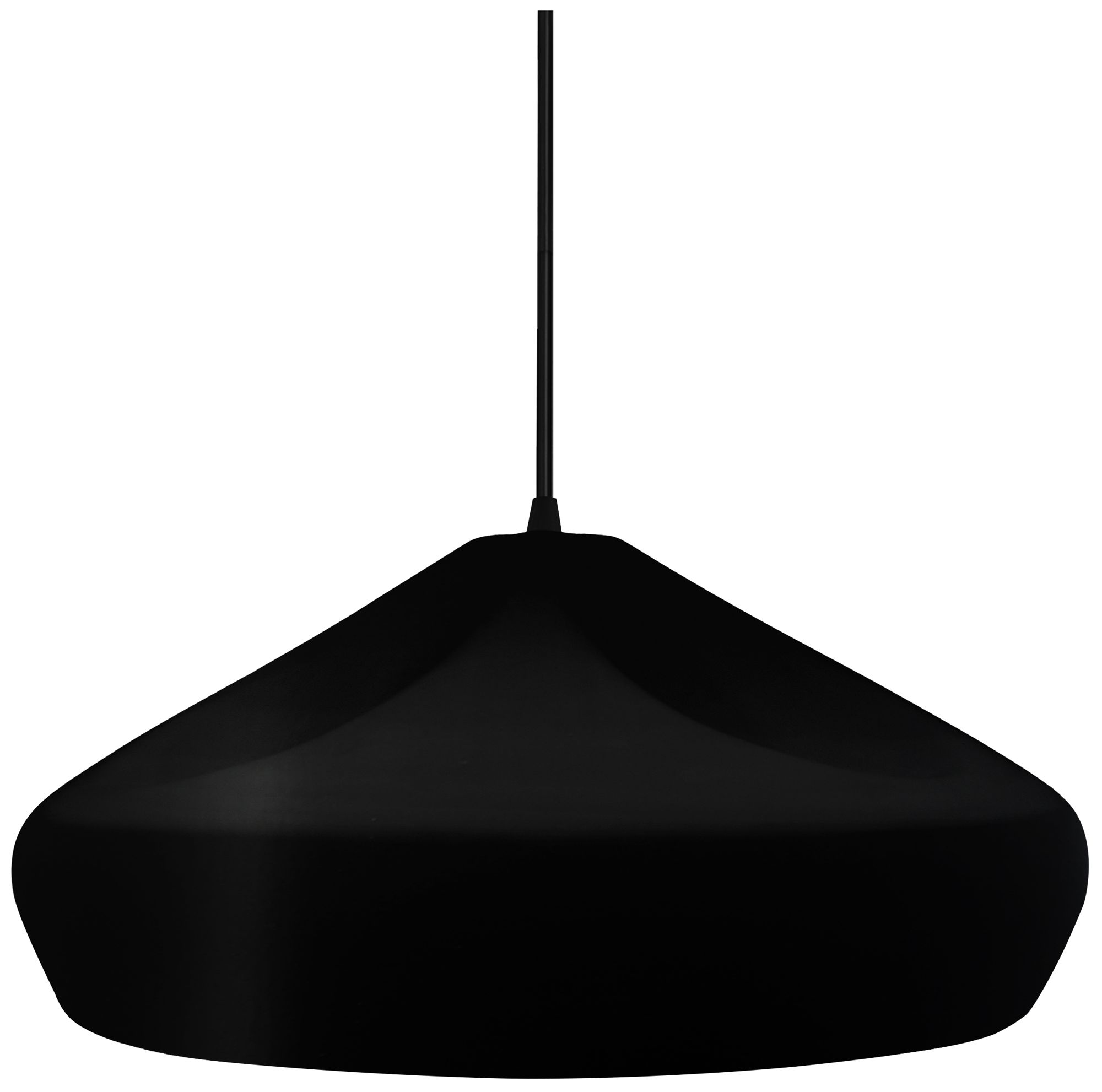 Radiance Crease 15.25" Wide Carbon Matte Black Gold Pendant With Black Cord