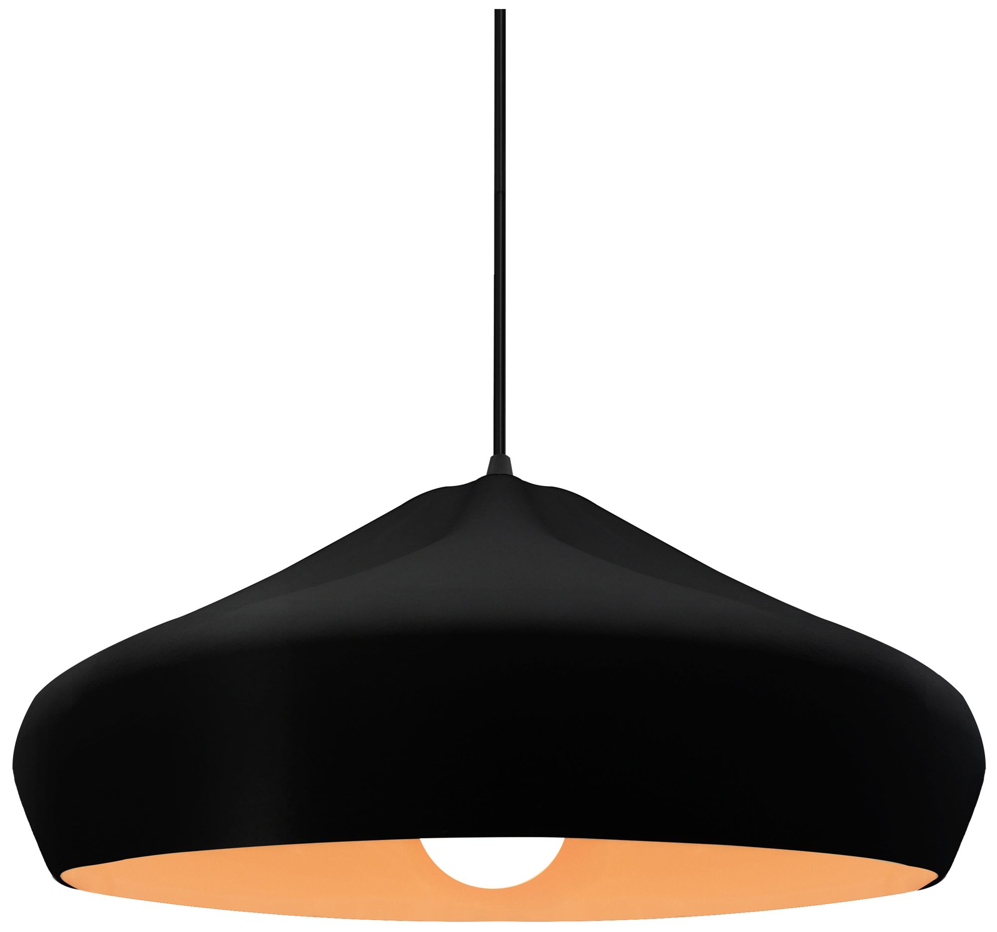 Image 2 Radiance Crease 15.25" Wide Carbon Matte Black LED Pendant With Black Cord more views