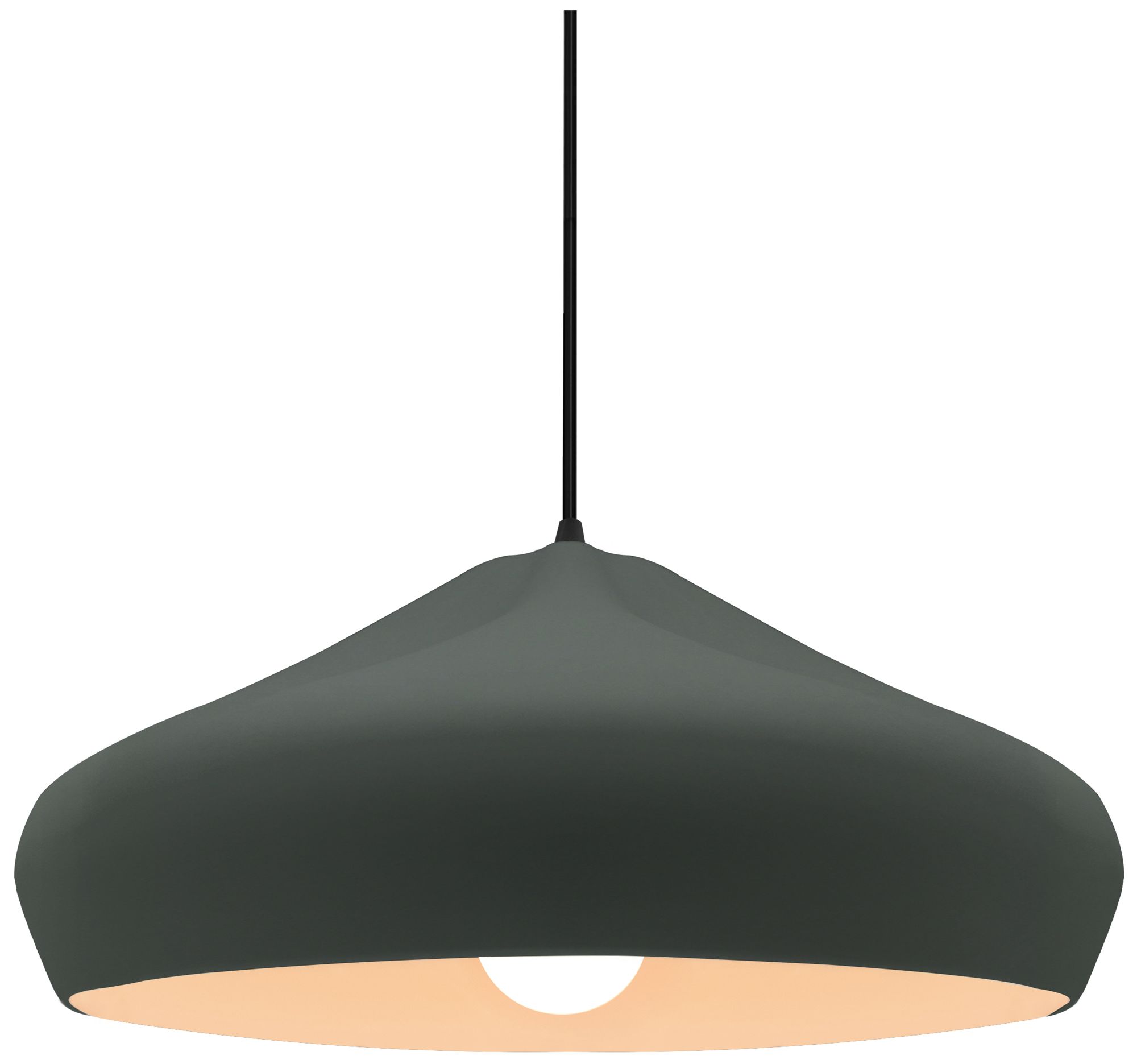 Image 2 Radiance Crease 15.25" Wide Pewter Green Pendant With Black Cord more views