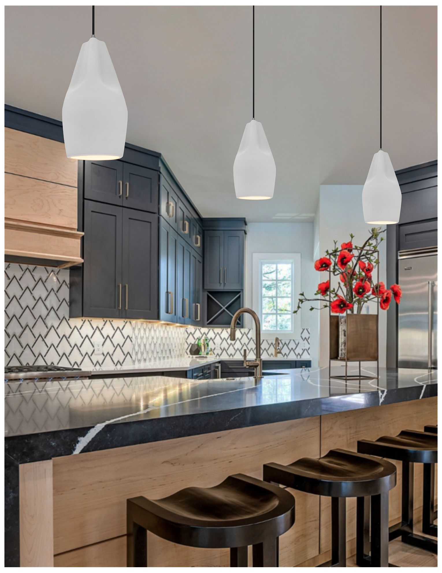 Image 3 Radiance Crease 5.75" Wide Bisque LED Pendant With Nickel Black Cord more views