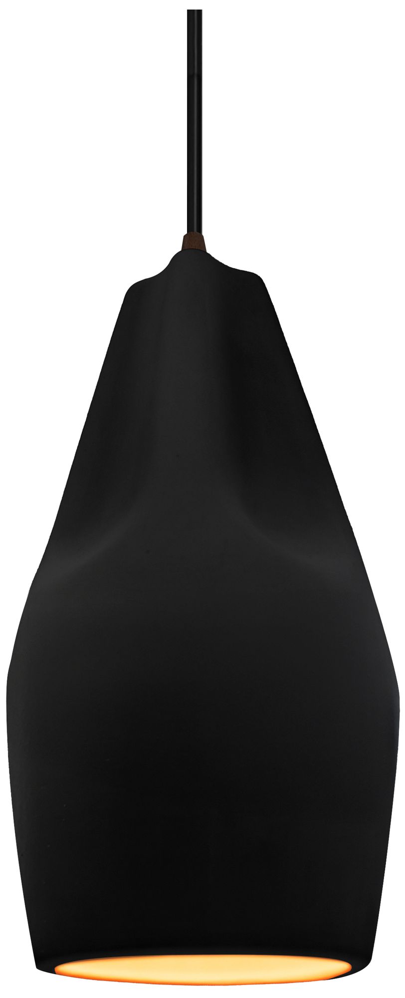 Radiance Crease 5.75"W Carbon Matte Black Gold Pendant w/ Bronze Black Cord