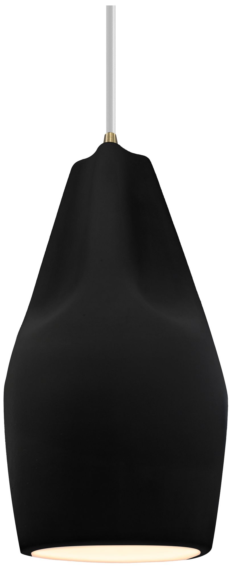 Radiance Crease 5.75"W Carbon Matte Black LED Pendant w/ Brass White Cord