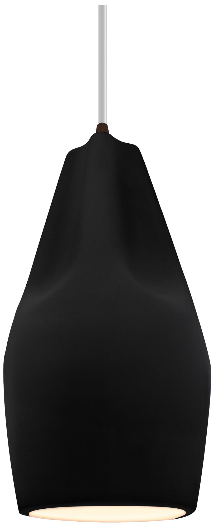 Radiance Crease 5.75"W Carbon Matte Black LED Pendant w/ Bronze White Cord