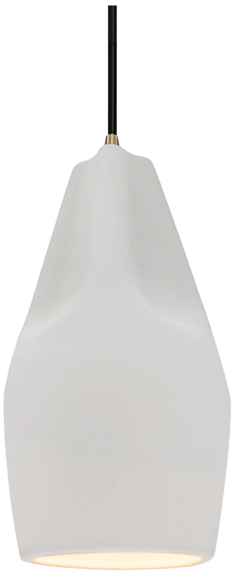 Radiance Crease 5.75" Wide Bisque LED Pendant With Brass Black Cord