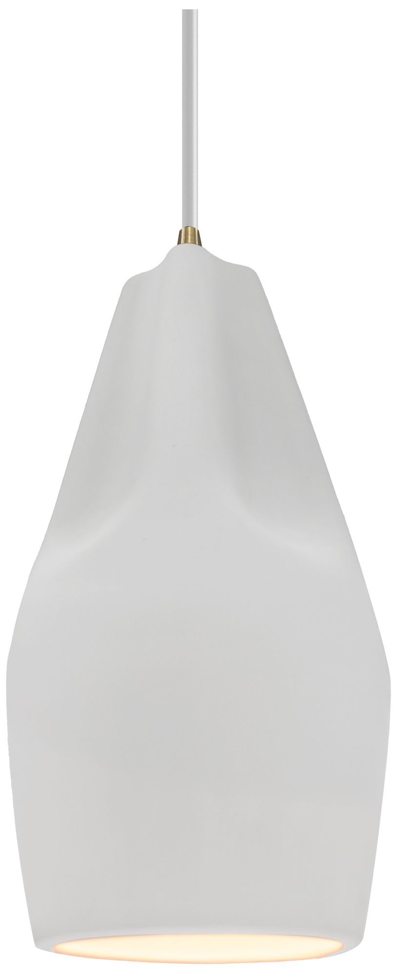 Radiance Crease 5.75" Wide Bisque LED Pendant With Brass White Cord