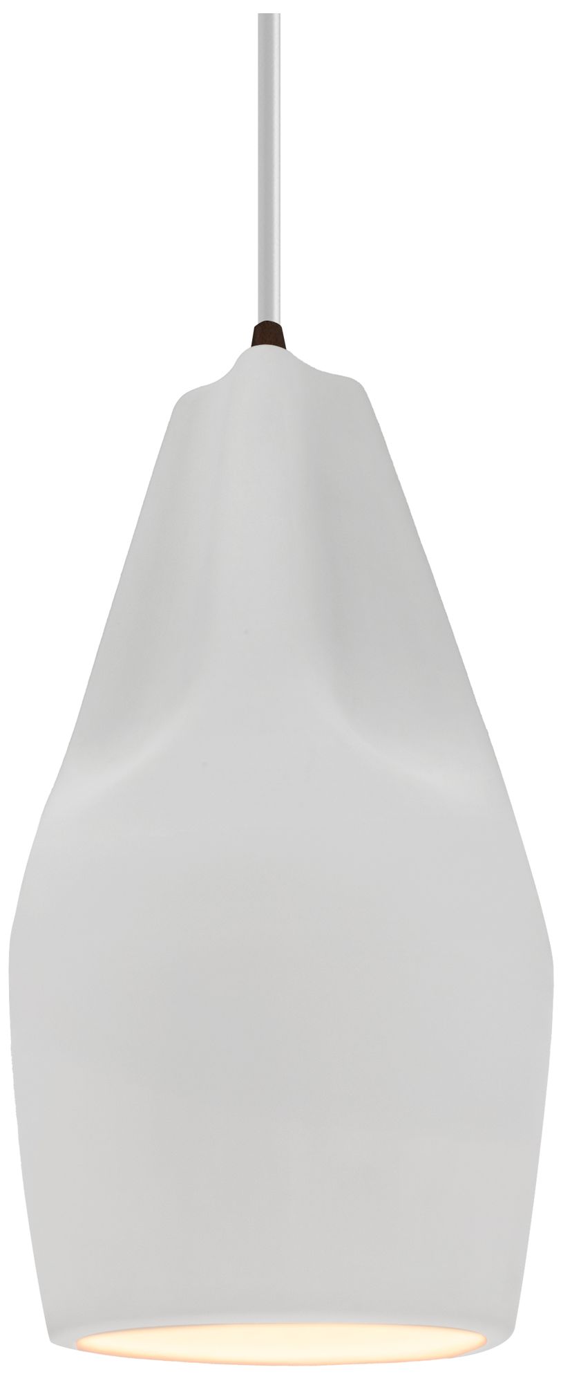 Radiance Crease 5.75" Wide Bisque LED Pendant With Bronze White Cord