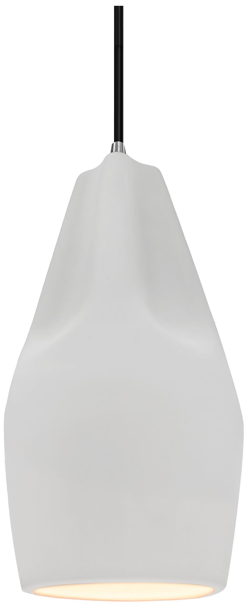 Radiance Crease 5.75" Wide Bisque LED Pendant With Nickel Black Cord