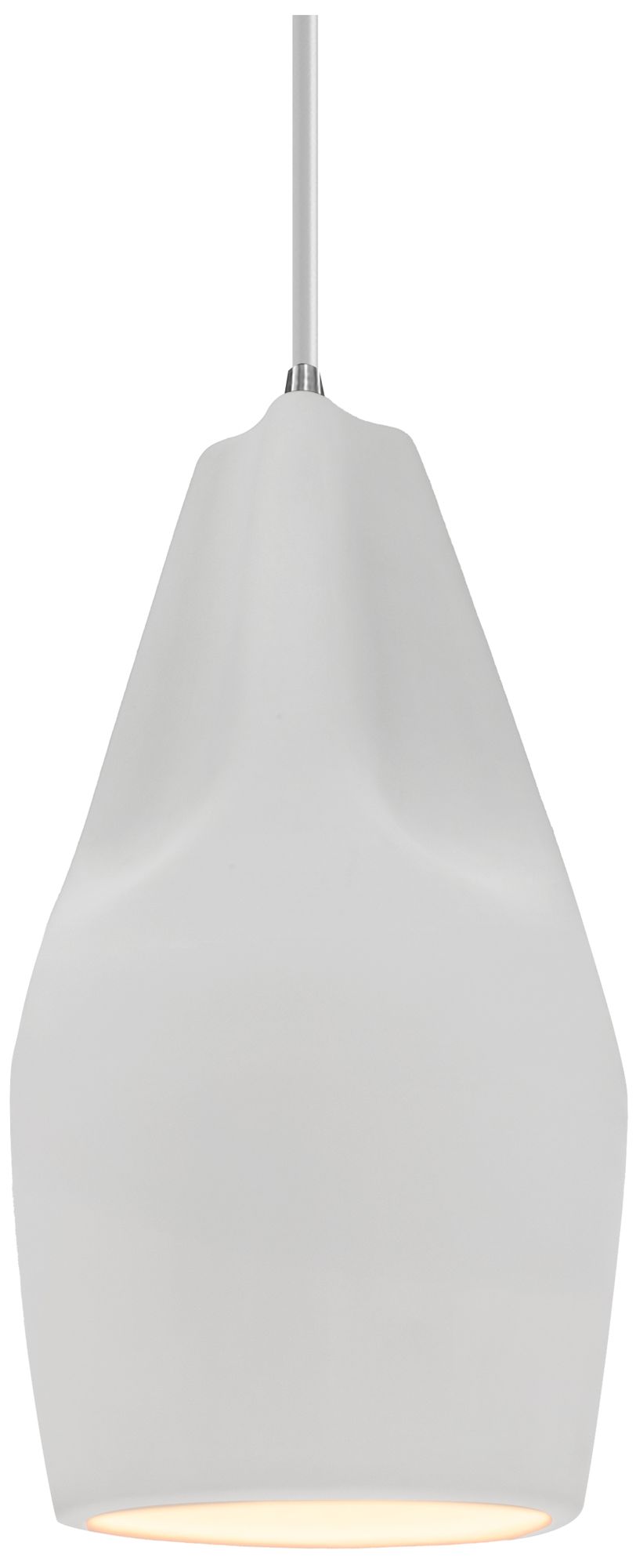 Radiance Crease 5.75" Wide Bisque LED Pendant With Nickel White Cord