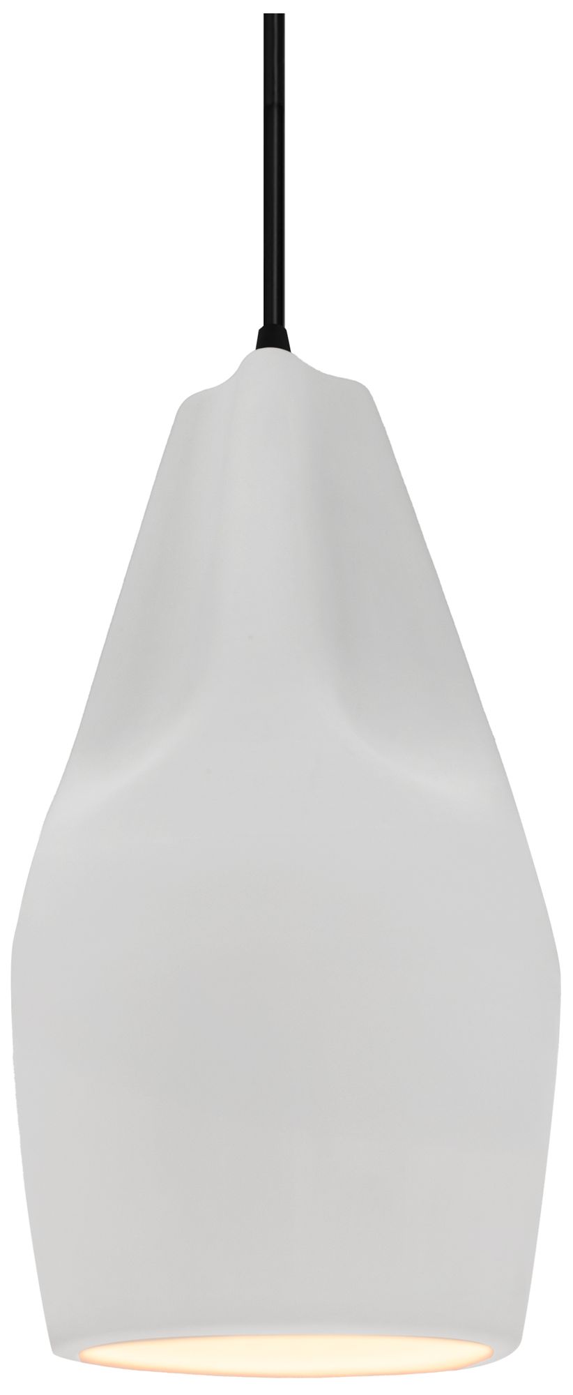 Radiance Crease 5.75" Wide Bisque Pendant With Black Cord