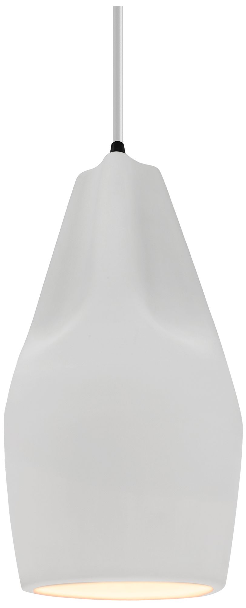 Radiance Crease 5.75" Wide Bisque Pendant With Black White Cord