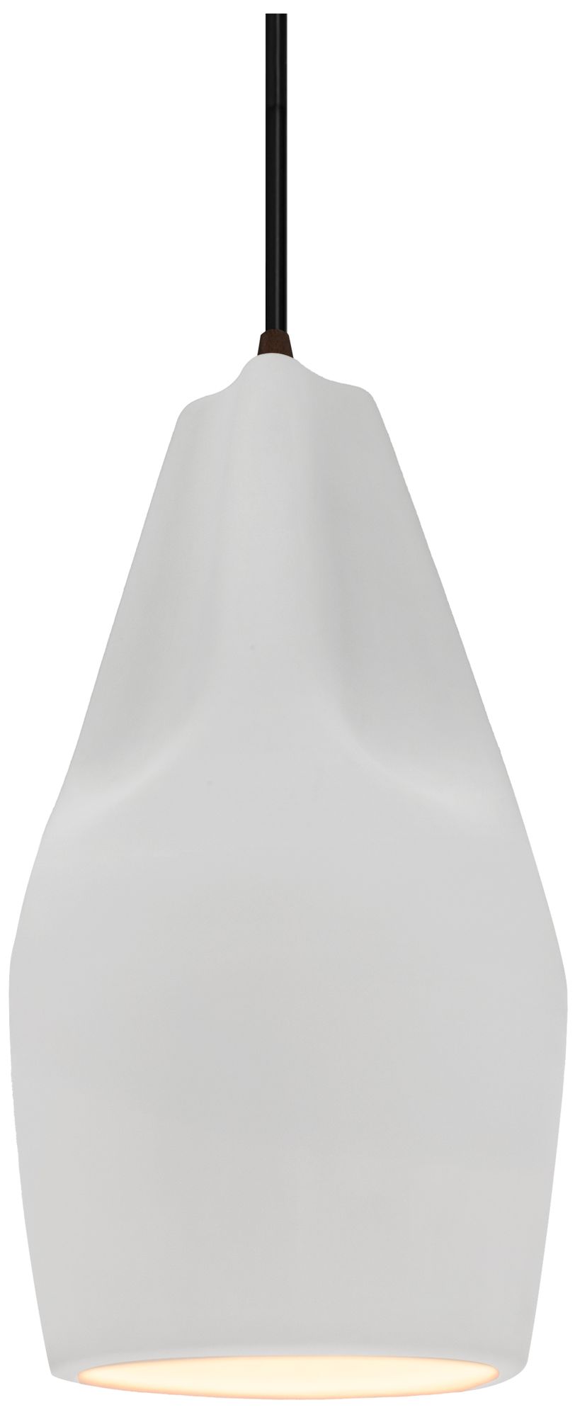 Radiance Crease 5.75" Wide Bisque Pendant With Bronze Black Cord