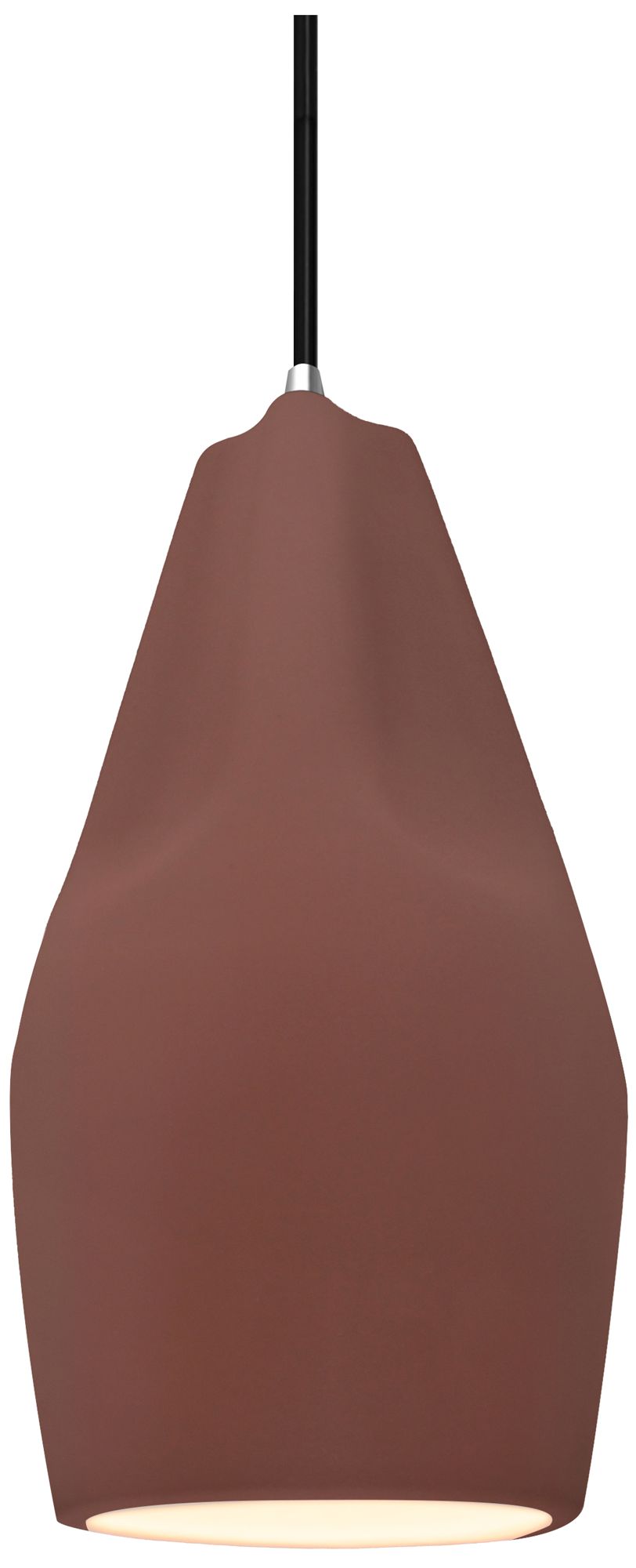 Radiance Crease 5.75" Wide Canyon Clay Pendant With Chrome Black Cord