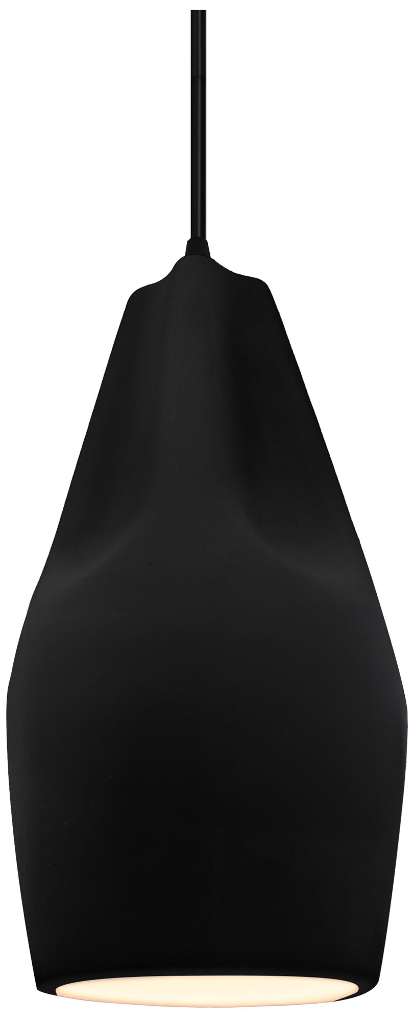 Radiance Crease 5.75" Wide Carbon Matte Black LED Pendant With Black Cord