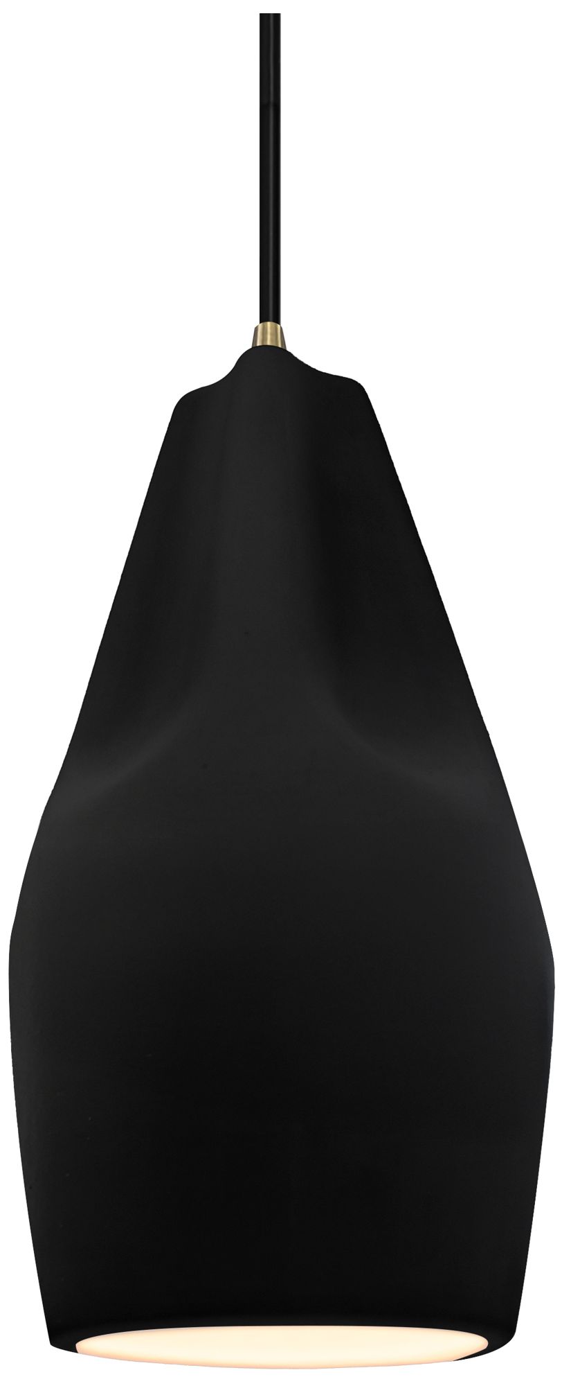 Radiance Crease 5.75" Wide Carbon Matte Black Pendant With Brass Black Cord