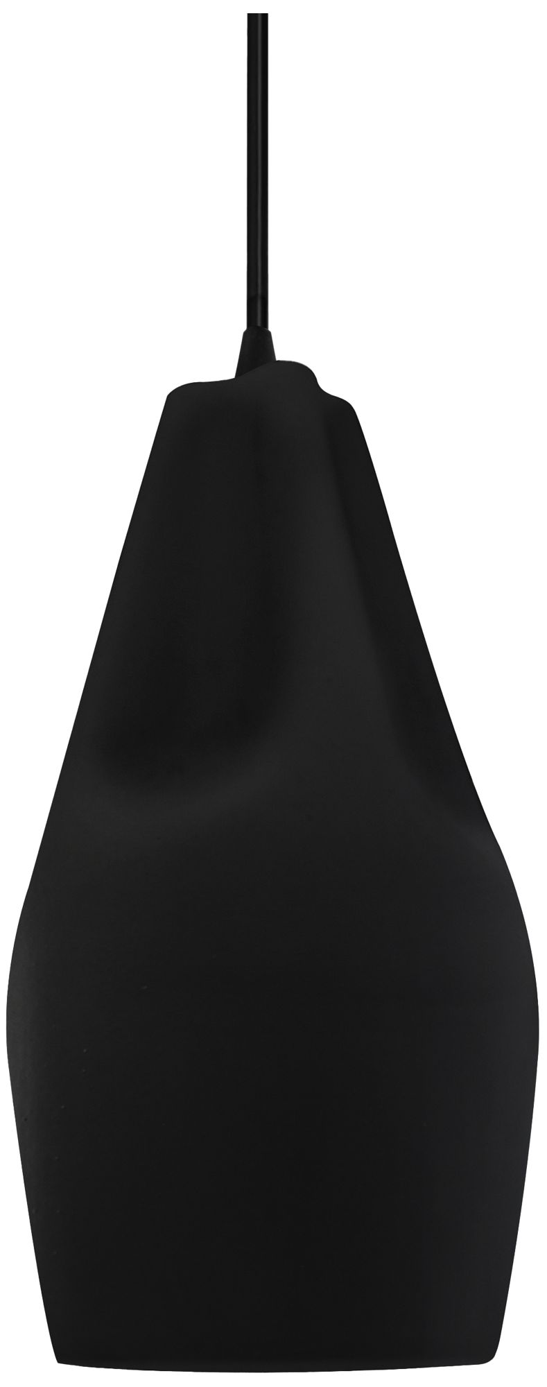 Image 2 Radiance Crease 5.75" Wide Matte Black Gold LED Pendant With Black Cord more views