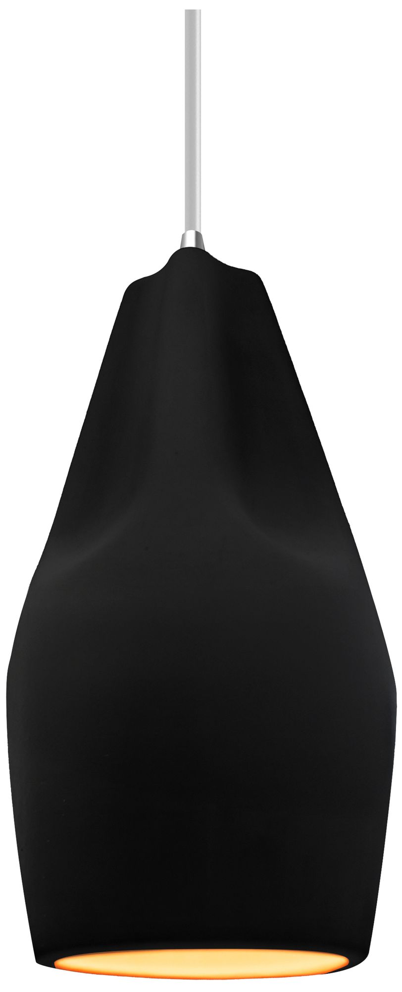 Radiance Crease 5.75" Wide Matte Black Gold LED Pendant With White Cord