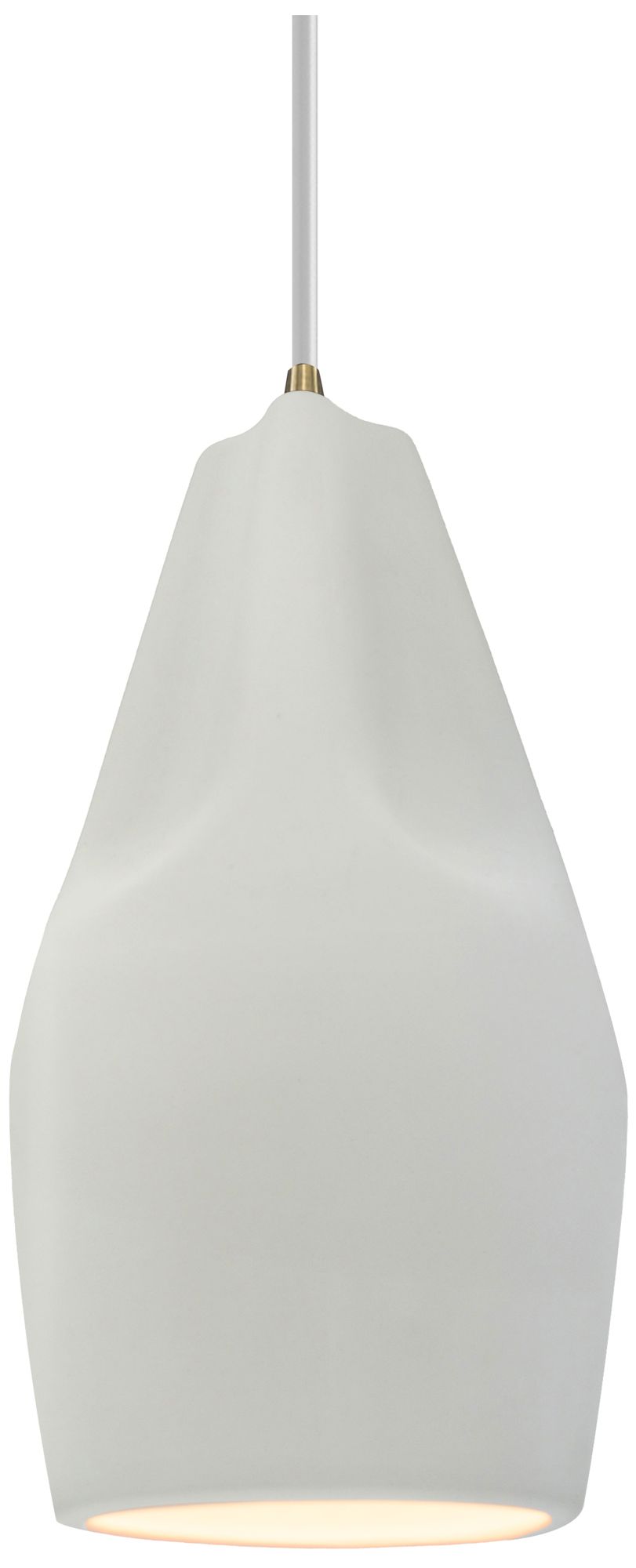 Radiance Crease 5.75" Wide Matte White LED Pendant With Brass White Cord