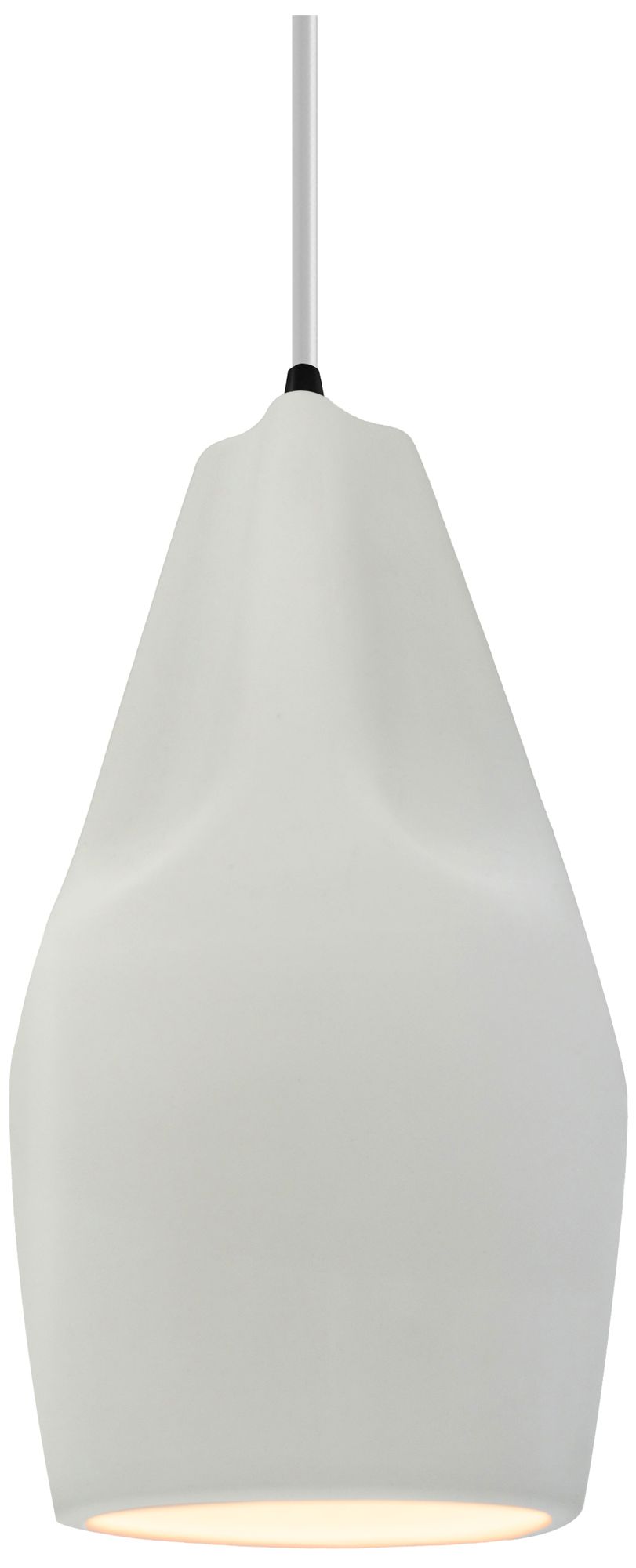 Radiance Crease 5.75" Wide Matte White Pendant With Black White Cord