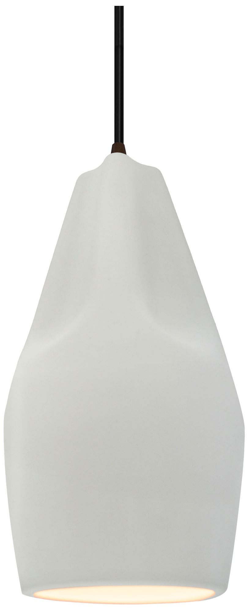 Radiance Crease 5.75" Wide Matte White Pendant With Bronze Black Cord