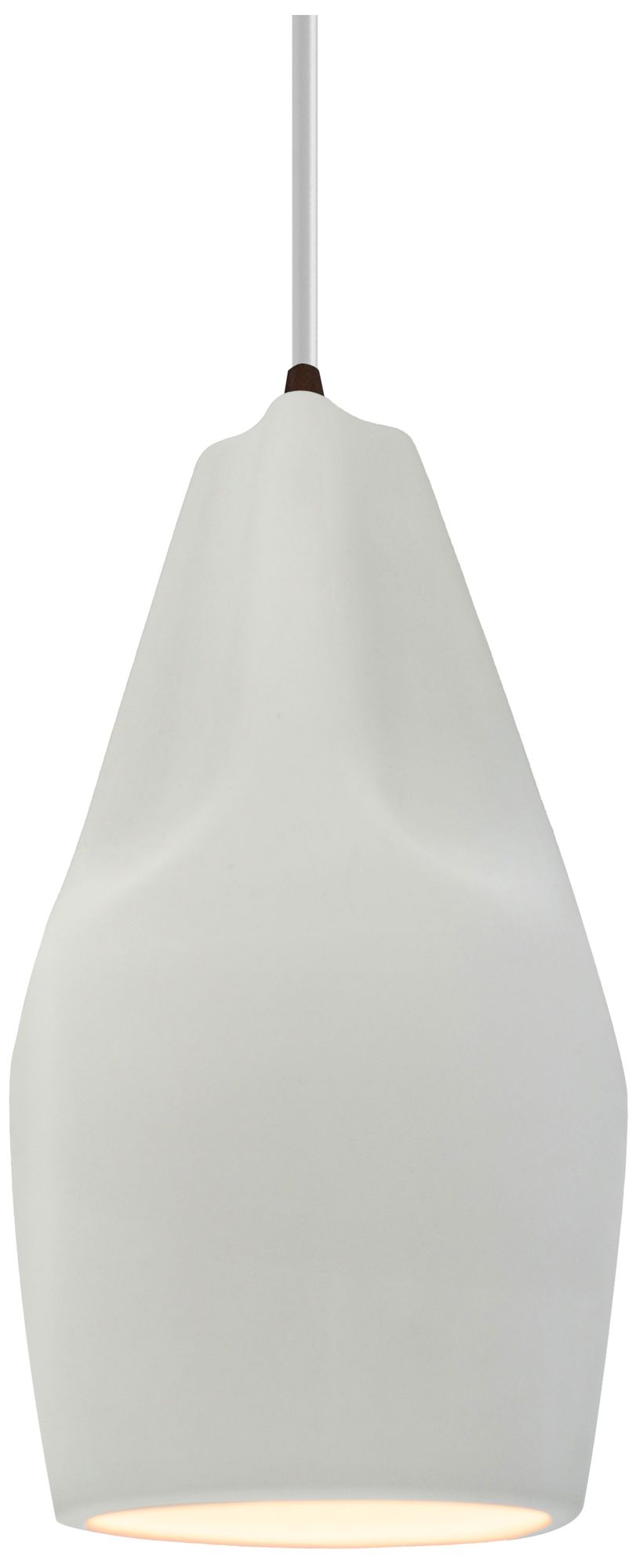 Radiance Crease 5.75" Wide Matte White Pendant With Bronze White Cord