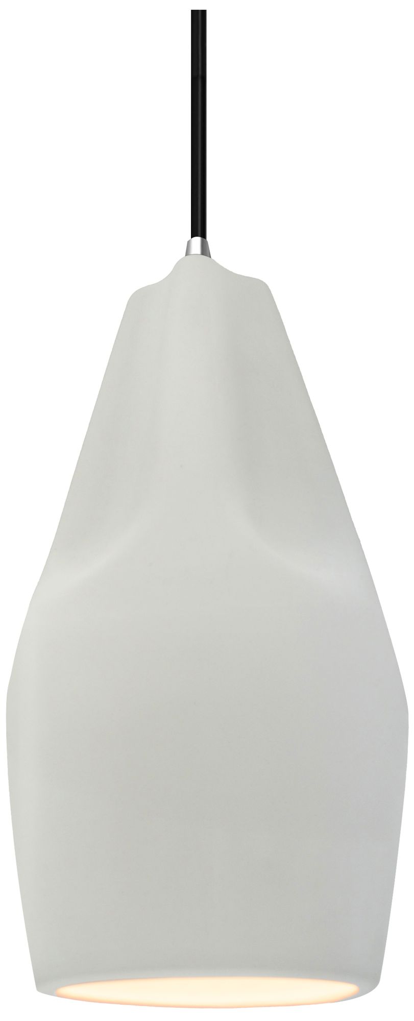 Radiance Crease 5.75" Wide Matte White Pendant With Chrome Black Cord