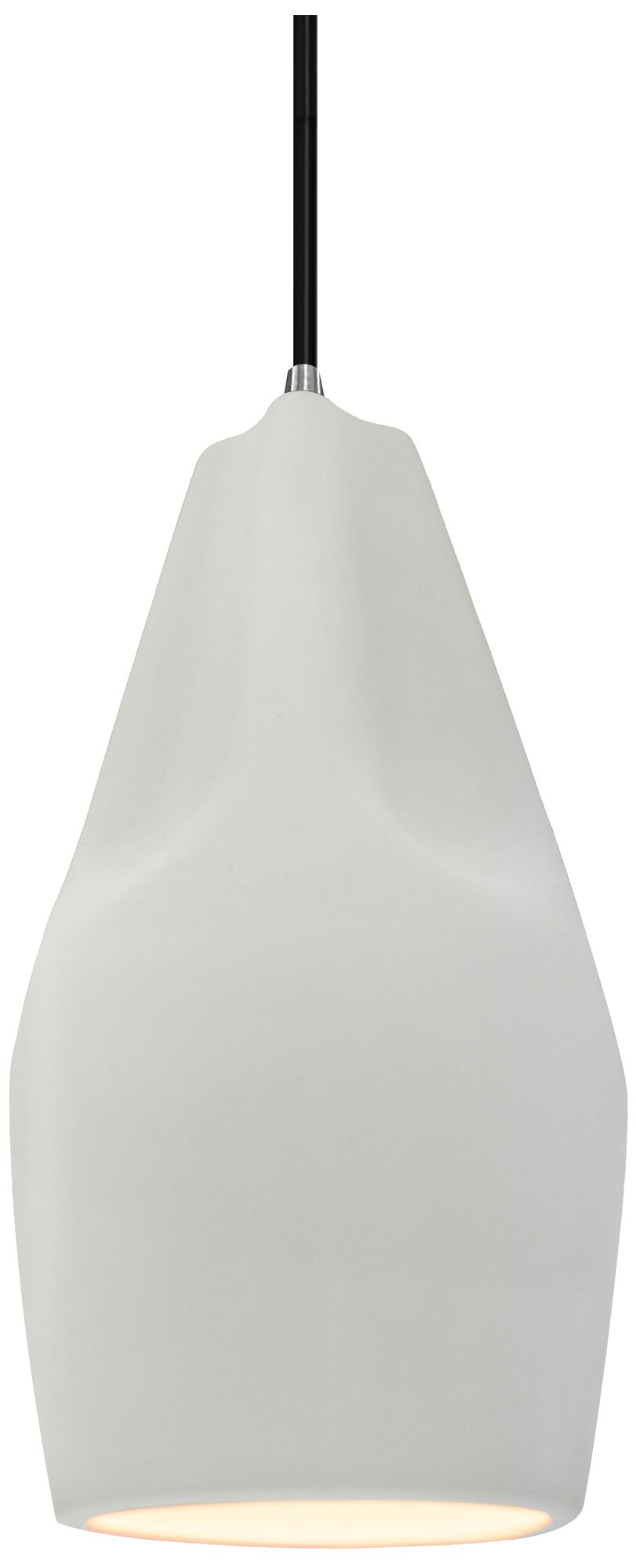 Radiance Crease 5.75" Wide Matte White Pendant With Nickel Black Cord