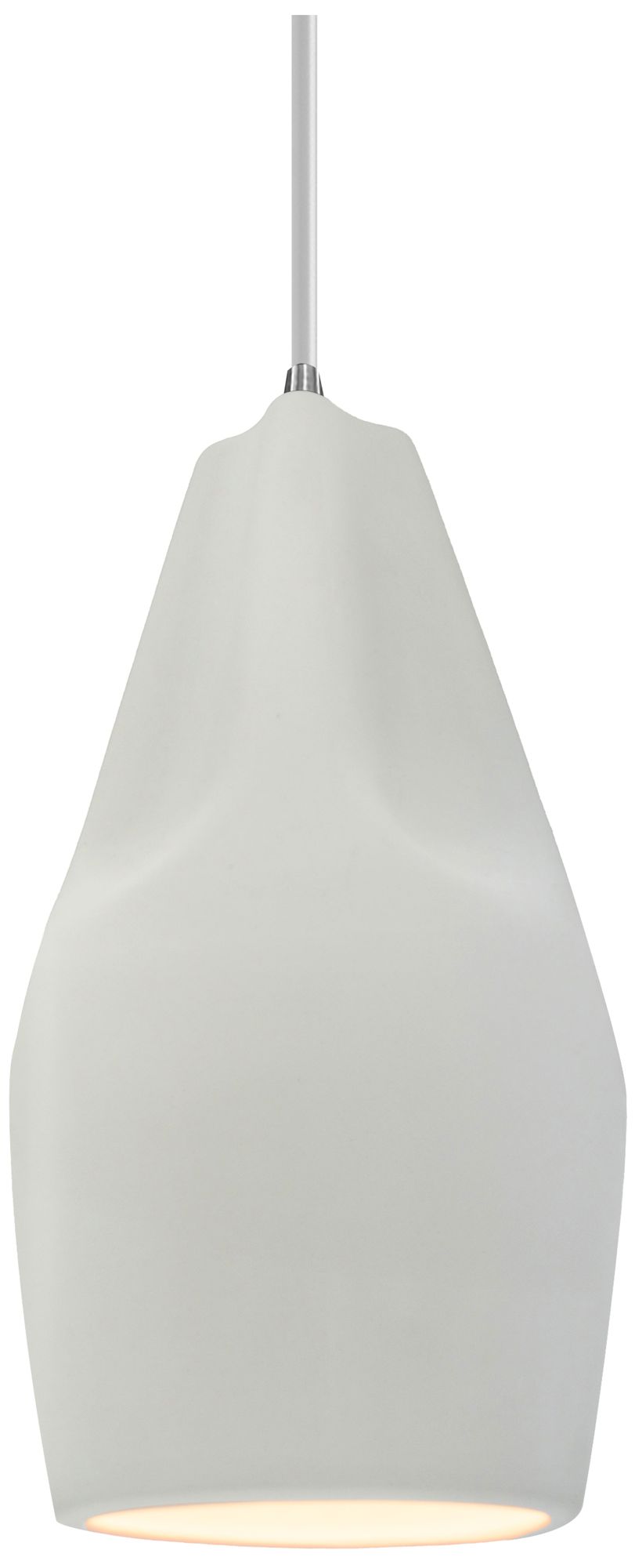 Radiance Crease 5.75" Wide Matte White Pendant With Nickel White Cord