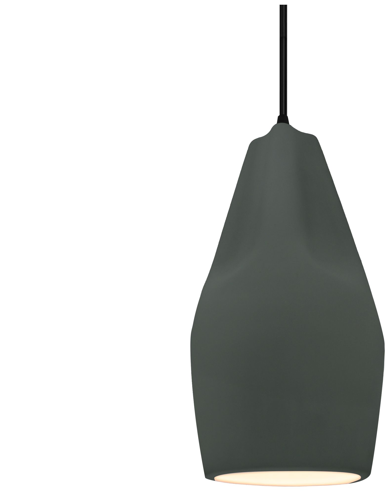 Radiance Crease 5.75" Wide Pewter Green LED Pendant With Black Cord
