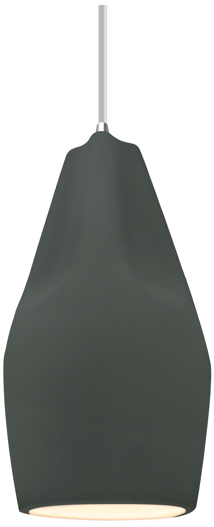 Radiance Crease 5.75" Wide Pewter Green Pendant With White Cord