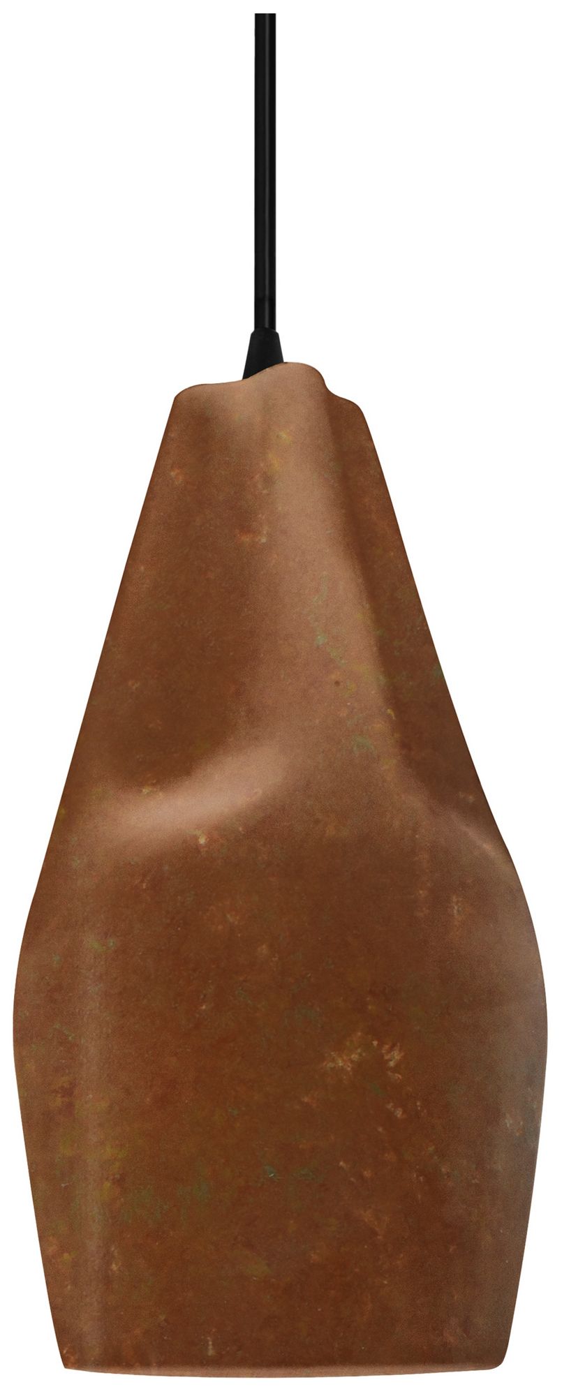 Image 2 Radiance Crease 5.75" Wide Rust Patina Pendant With Black Cord more views