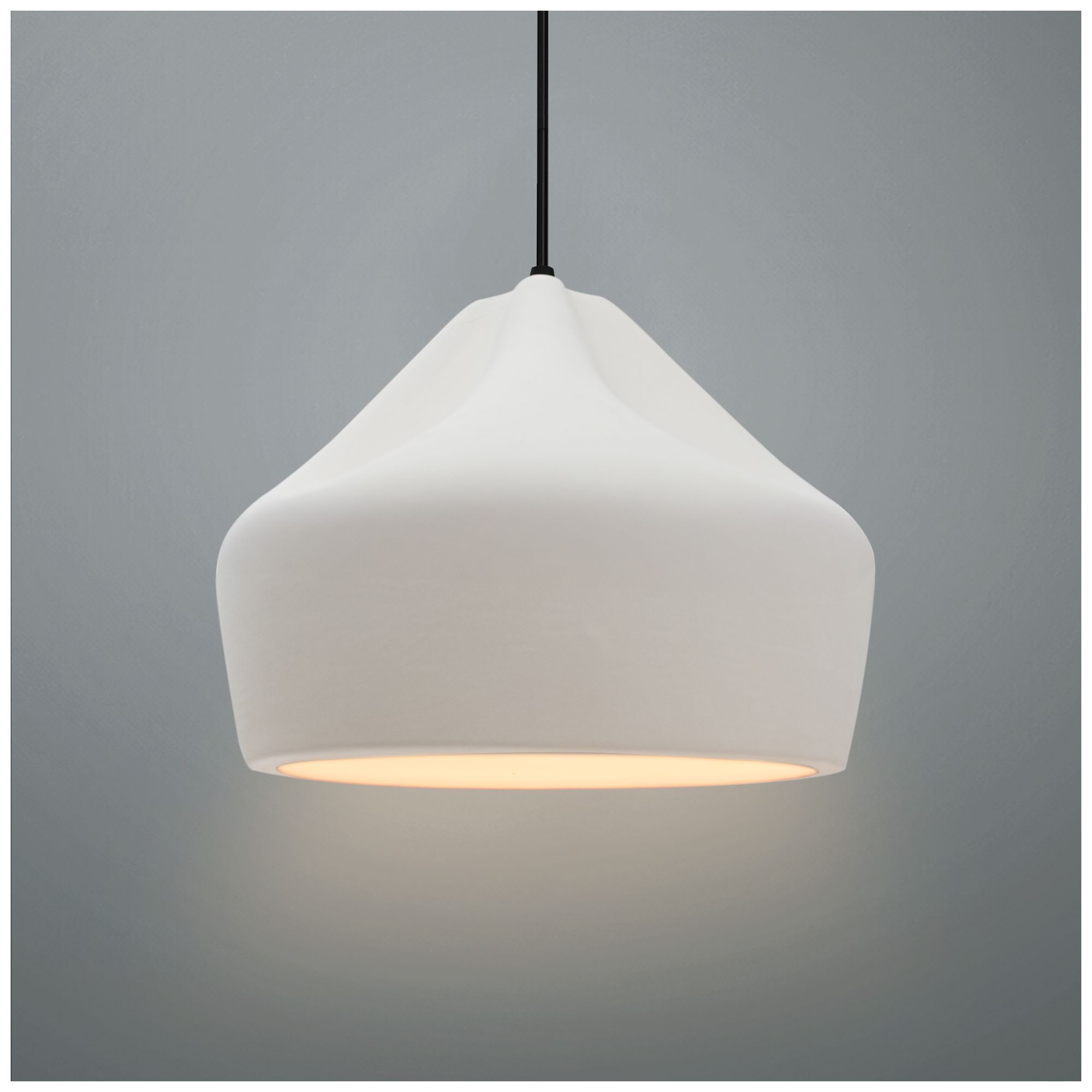 Image 4 Radiance Crease 9" Wide Bisque LED Pendant With Black Cord more views