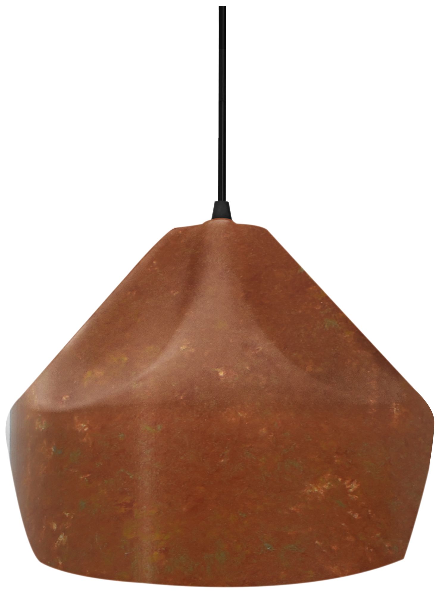 Image Radiance Crease 9"W Rust Patina LED Pendant With Black Cord Made to Order