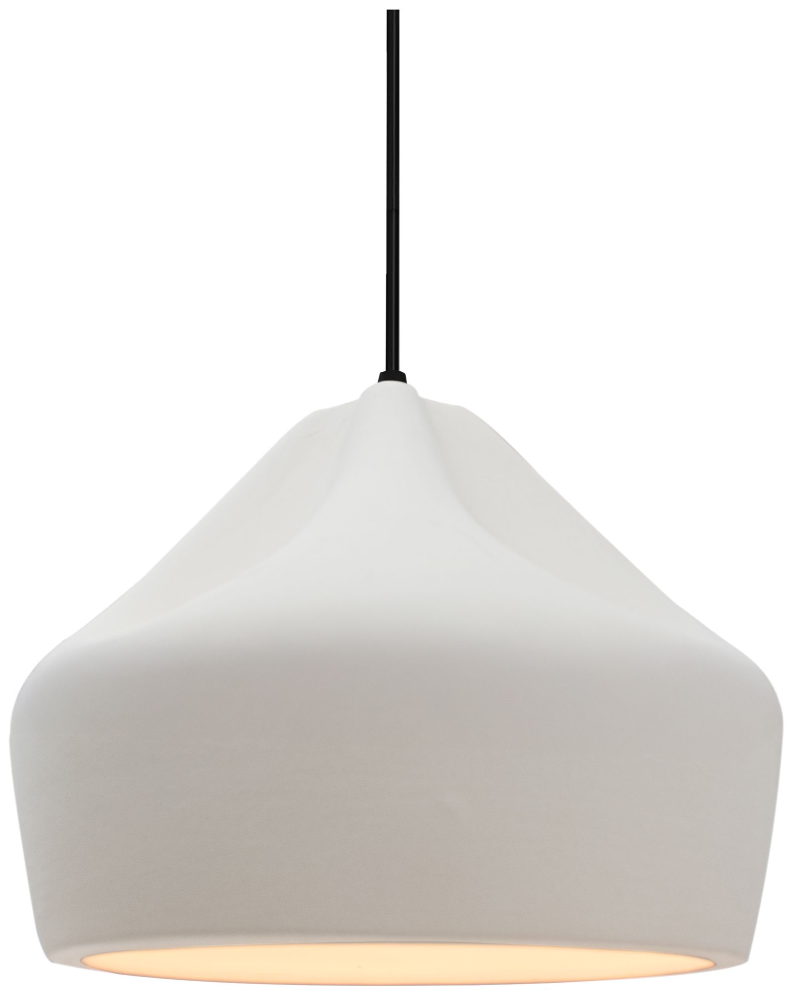 Image 2 Radiance Crease 9" Wide Bisque LED Pendant With Black Cord more views