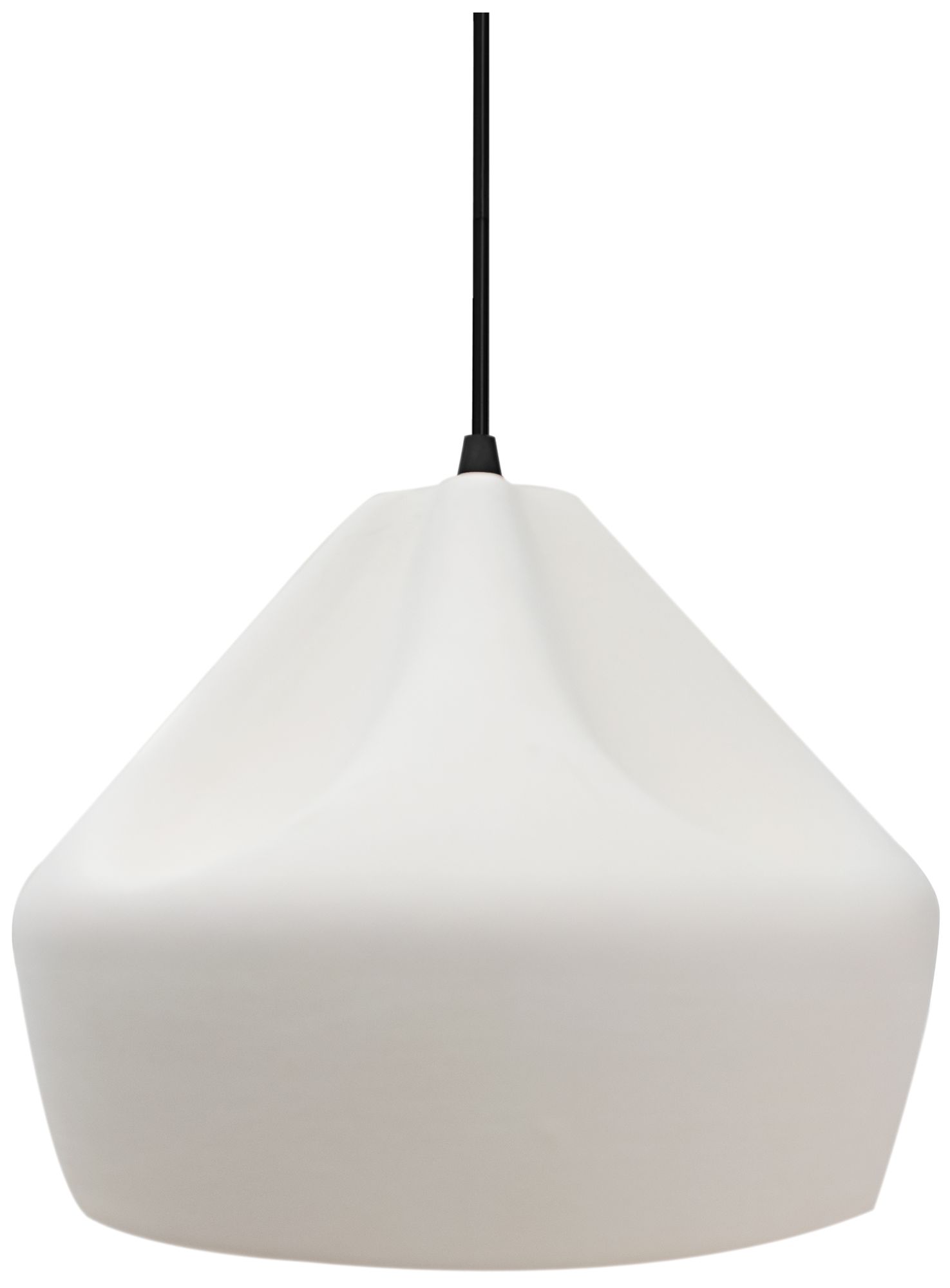 Radiance Crease 9" Wide Bisque Pendant With Black Cord