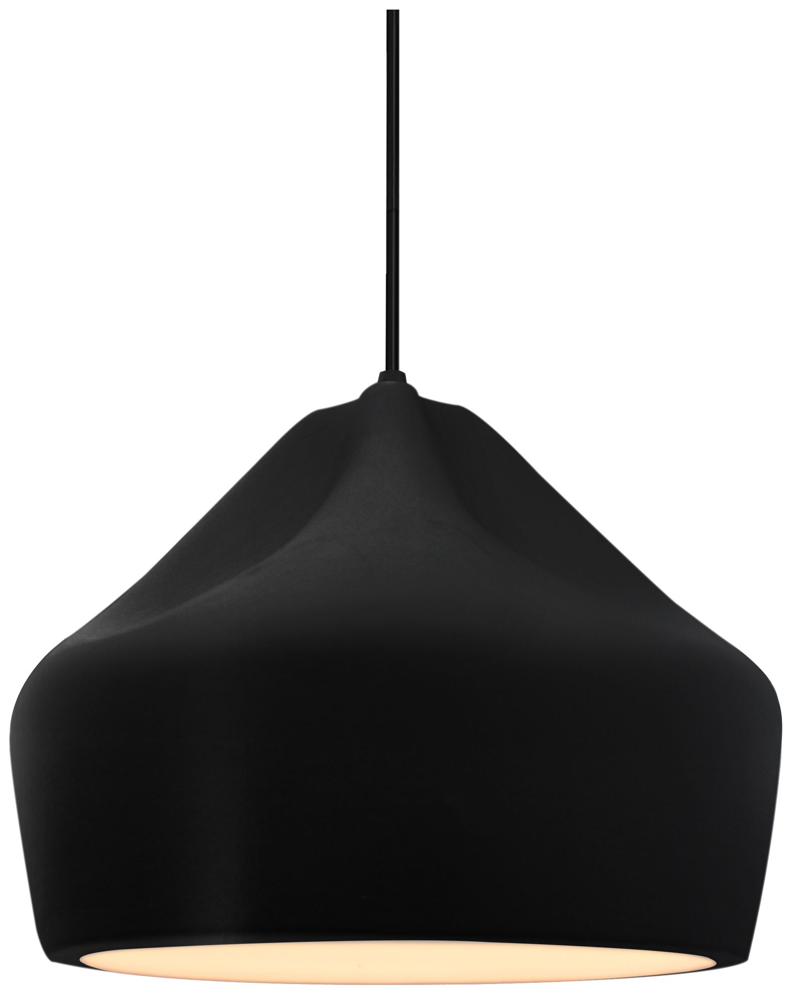 Image 2 Radiance Crease 9" Wide Carbon Matte Black LED Pendant With Black Cord more views