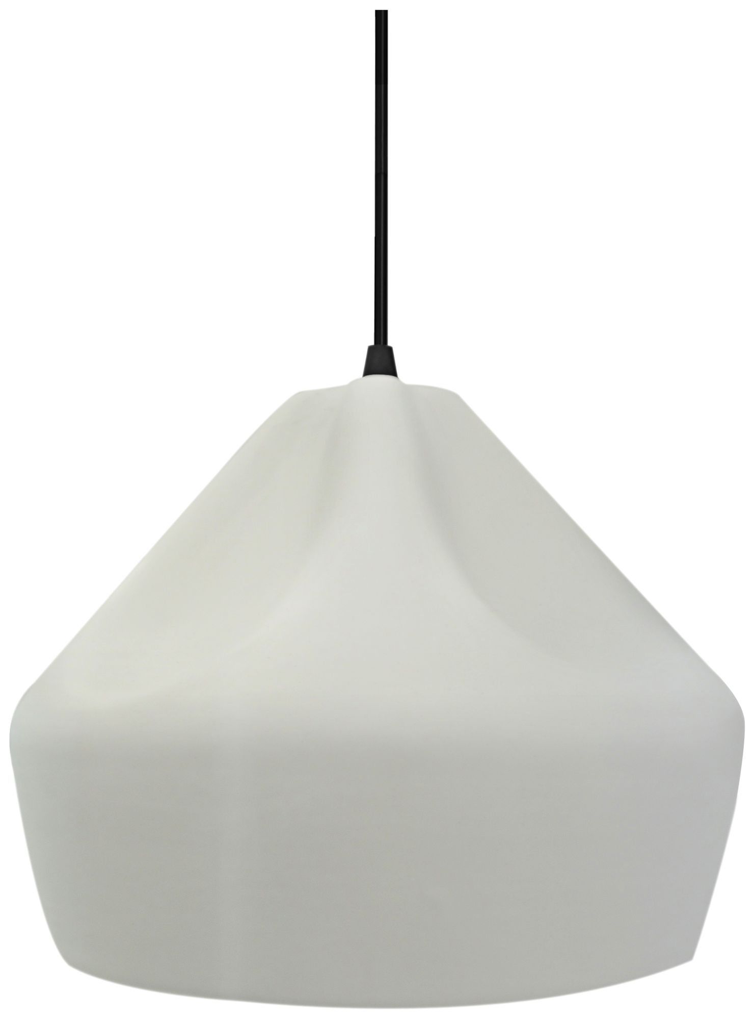 Radiance Crease 9" Wide Matte White Pendant With Black Cord