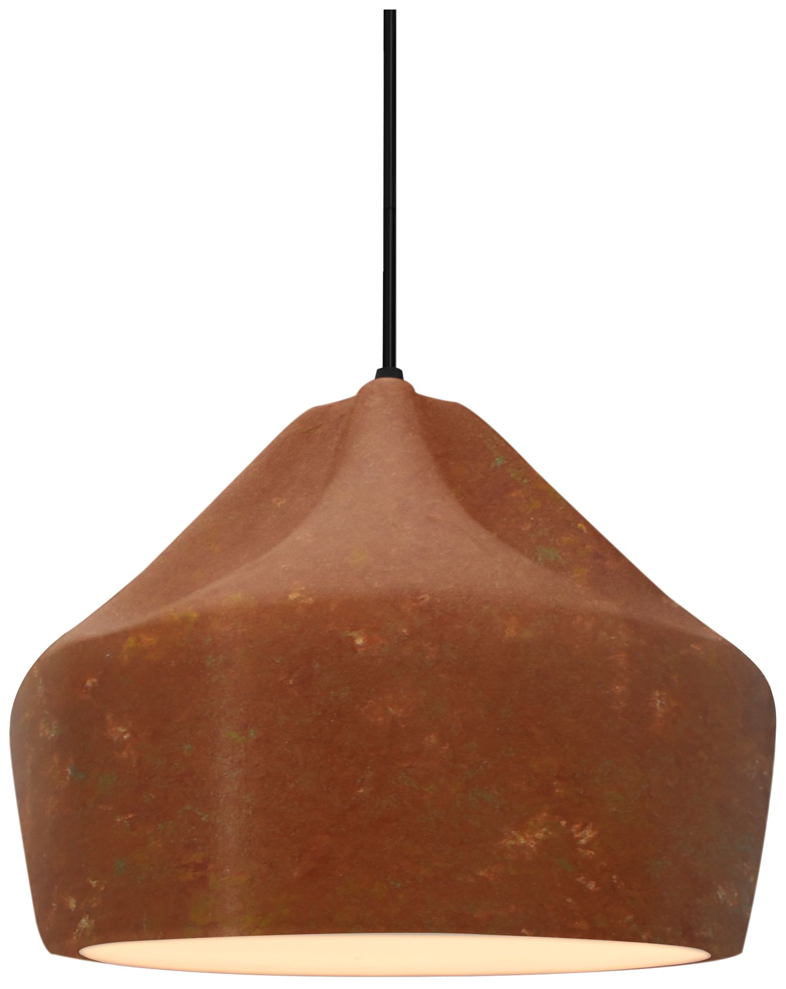 Image 2 Radiance Crease 9" Wide Rust Patina LED Pendant With Black Cord more views