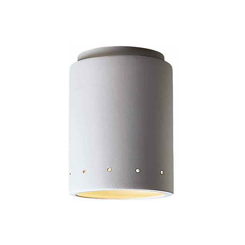Image 1 Radiance Cylinder 6.5" Bisque Flush Mount With Perfs