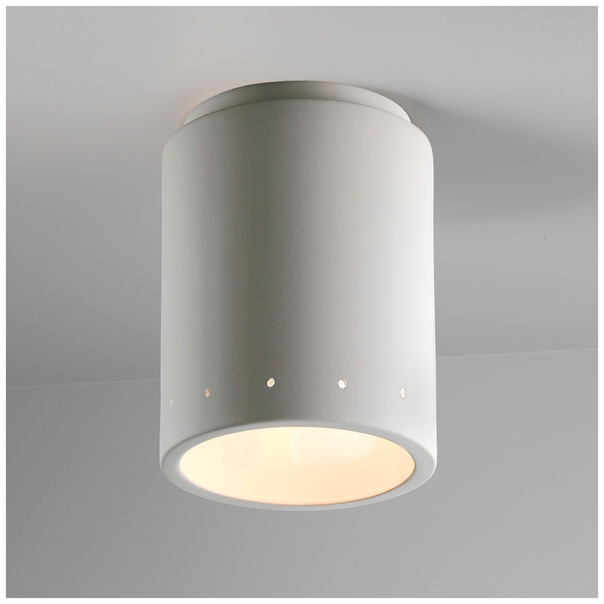 Image 2 Radiance Cylinder 6.5" Bisque Flush Mount With Perfs more views